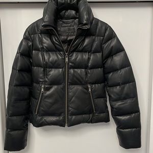 Andrew Marc Leather Quilted Coat